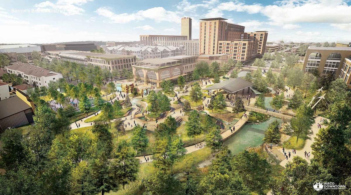 Rendering of Barrons Branch in downtown Waco